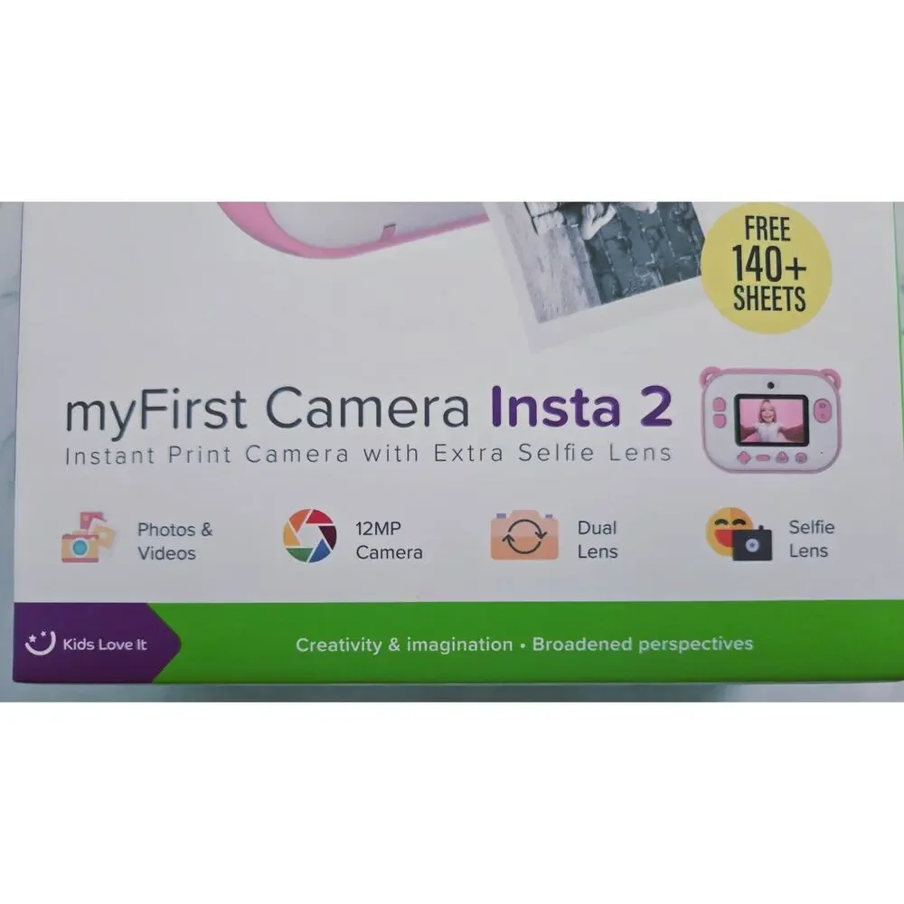 myFirst Camera Insta2 Starter Bundel! Color: Pink ( Prints Black & White Photos)
